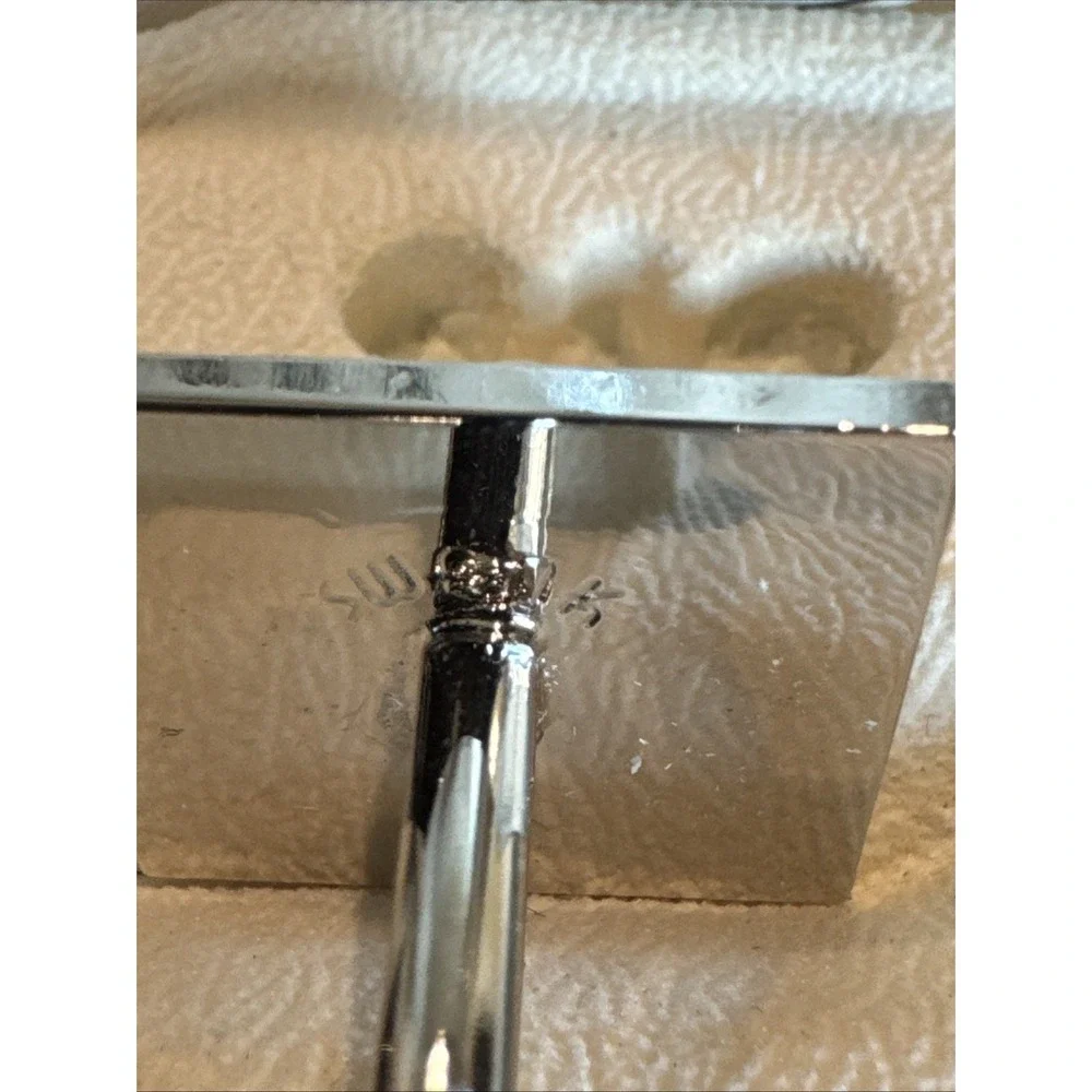 R Monogram Initial Letter Vintage SWANK Cuff Links & Tie‎ Bar Clip Silver Tone